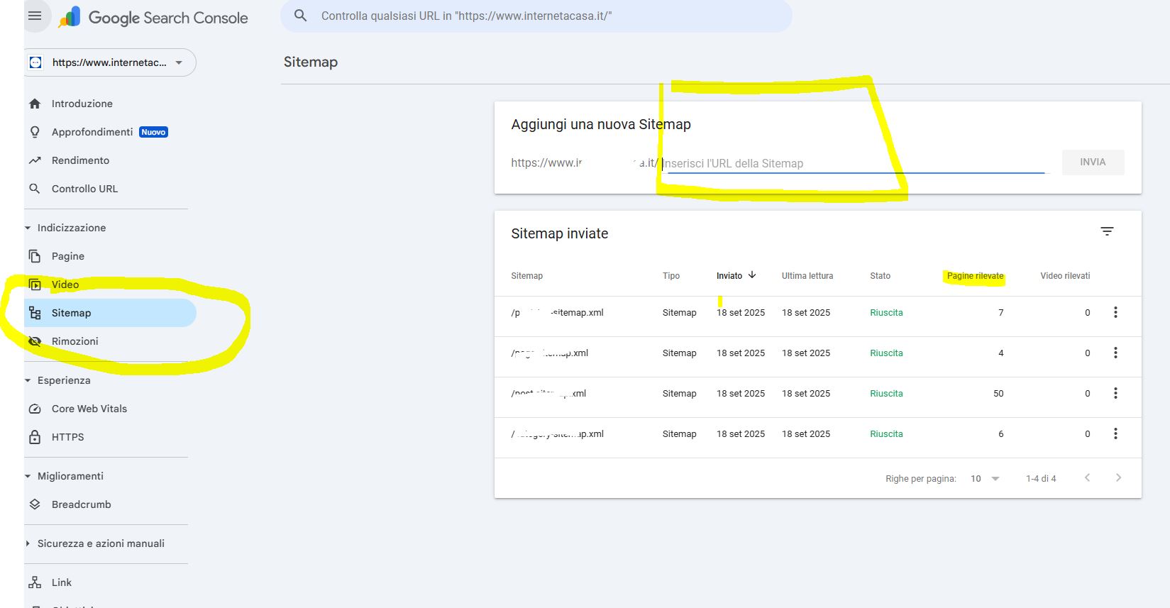 Aggiornare Sitemap Google Search Console con Yoast Seo procedura Wordpresveloce e gratuita