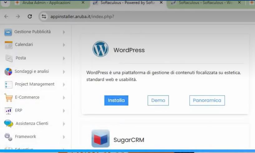 Come Installare WordPress su Aruba Hosting Linux con Softaculous