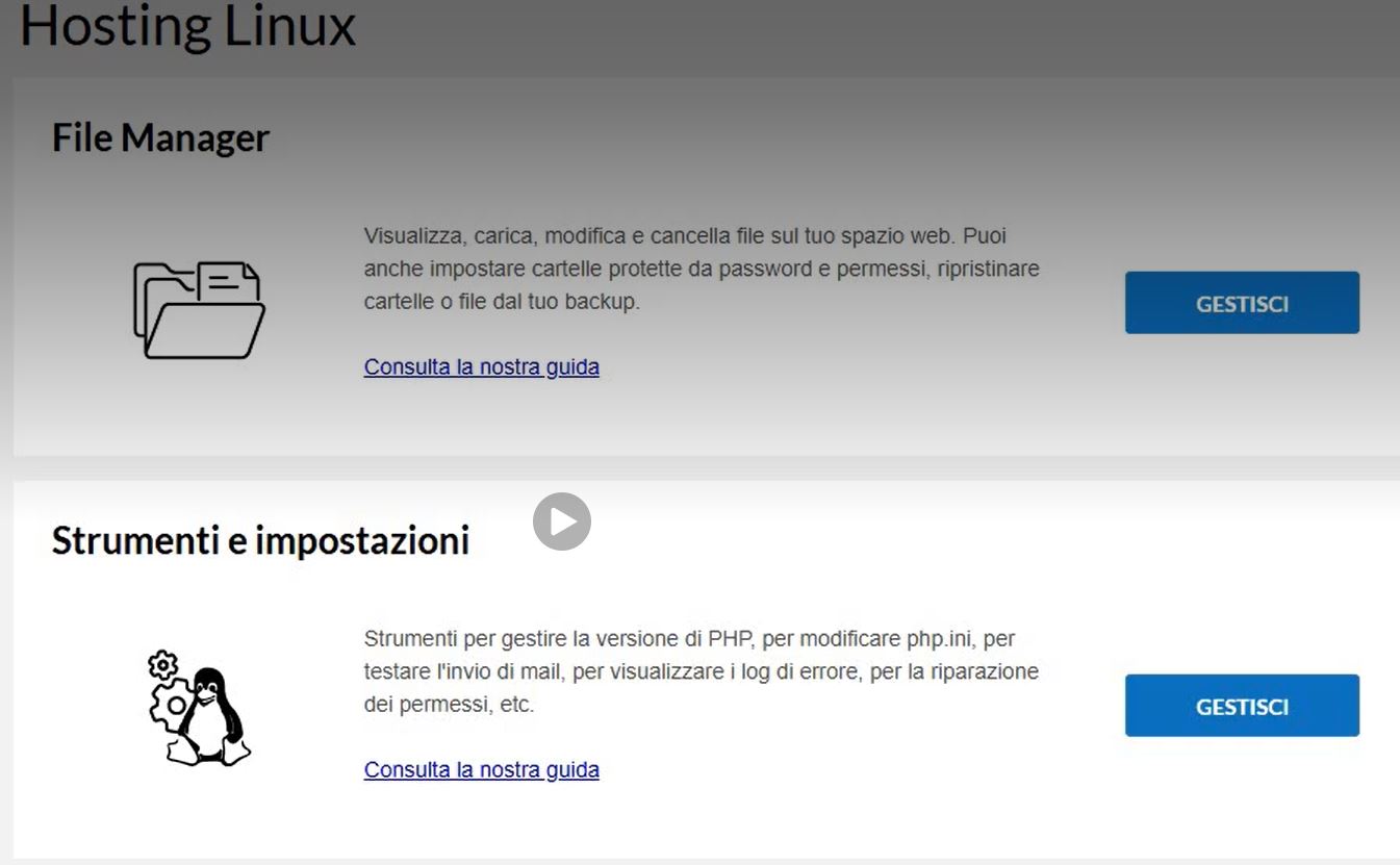 resettare lo spazio web su aruba